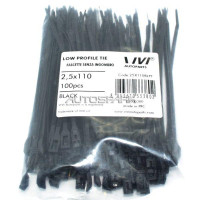 25X110BLPT - VIVI, Σφικτήρες καλωδίων (Tie-wraps) μαύροι 2.5x110mm (πακέτο των 100 τεμαχίων)