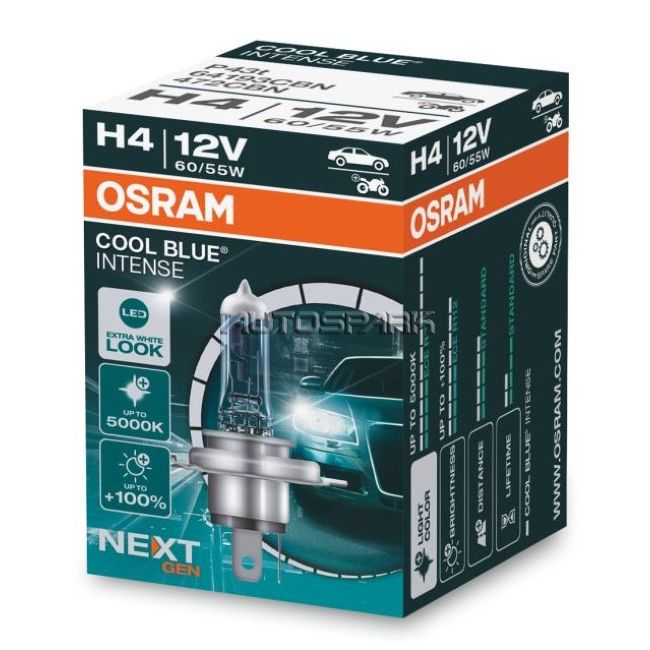 64193CBN - OSRAM, Λάμπα 12V Cool Blue Intense Next Gen H4 60/55W P43