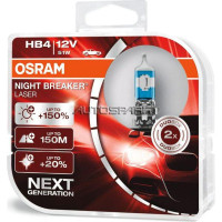 9006NL-HCB - OSRAM, Σετ Λάμπες 12V Night Breaker Laser HB4 9006 51W (Σετ των 2)