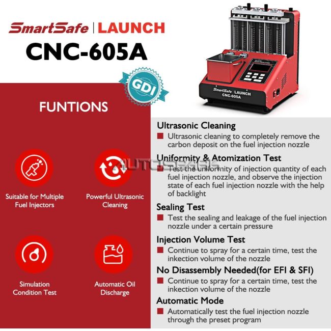 CNC605A - SMART SAFE, CNC605A Συσκευή καθαρισμού και ελέγχου μπεκ GDI Supported，220V