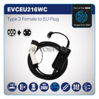 EVCEU216WC - WAI, Καλώδιο φόρτισης για ηλεκτρικά αυτοκίνητα Type2, 16A Control Box 5m